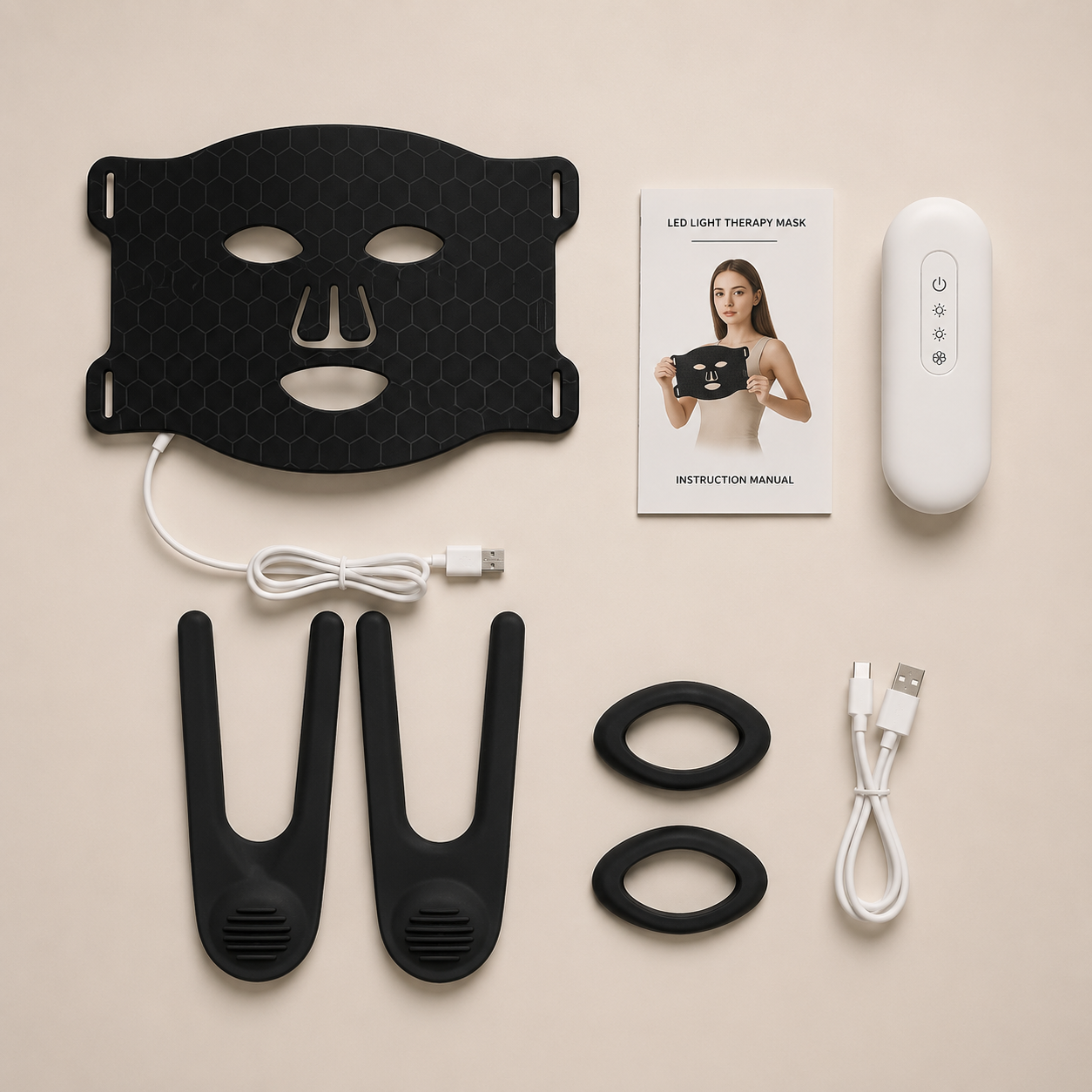 Wireless LED Face Mask with Neck 7 Colors