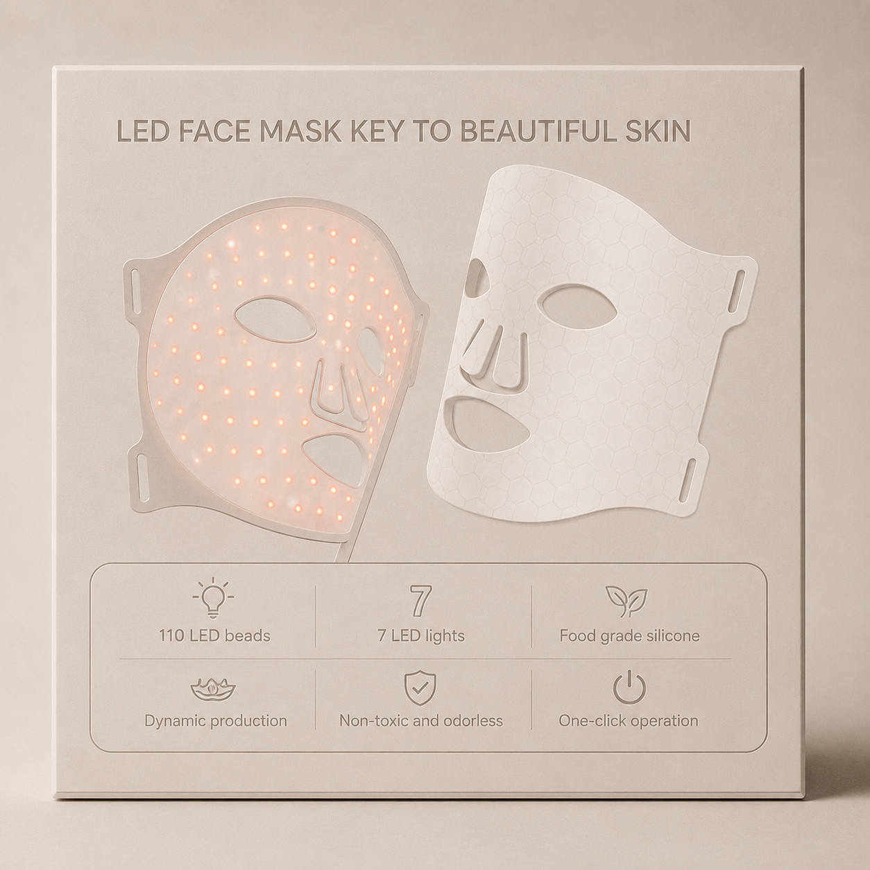 Wireless LED Face Mask with Neck 7 Colors