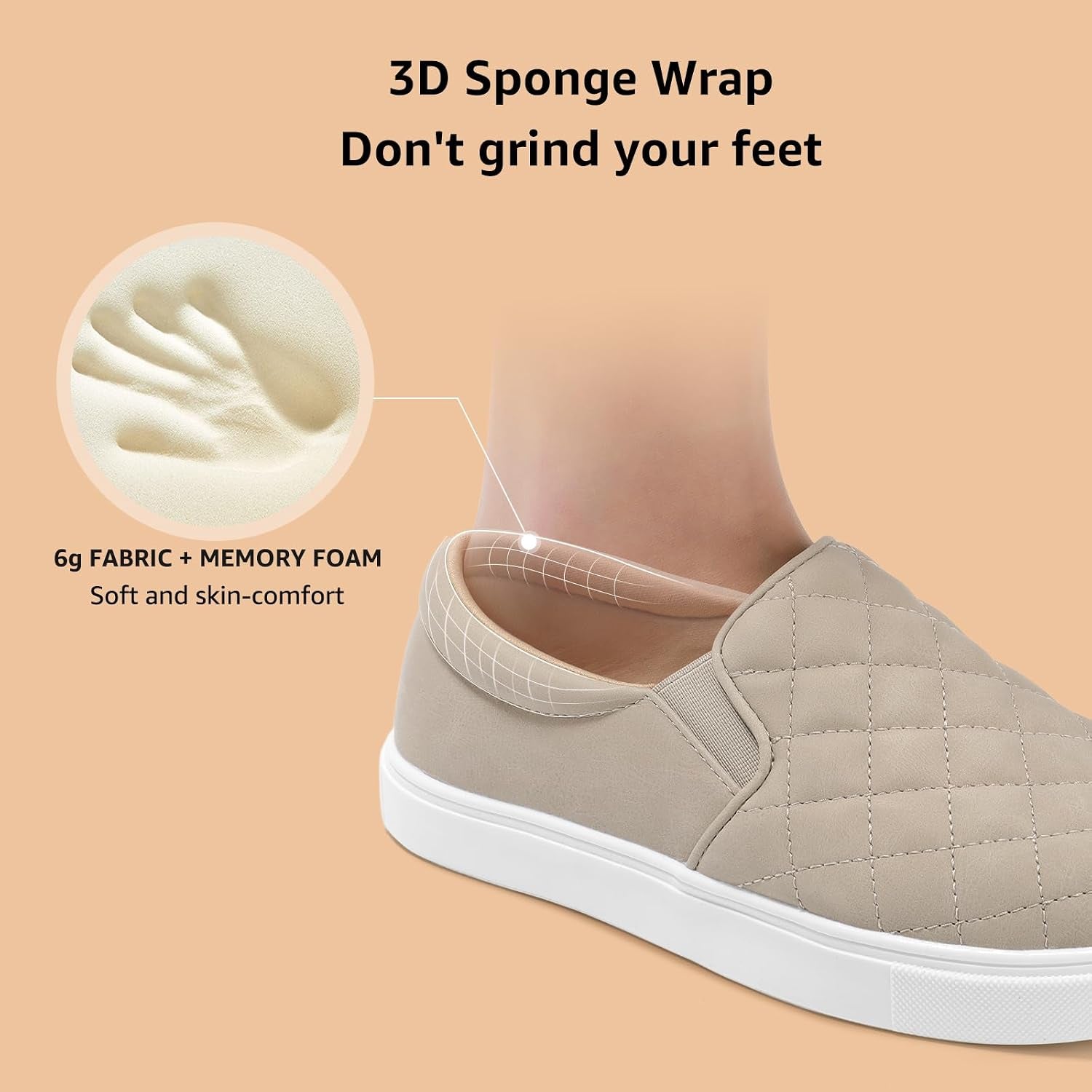 Loafers for Women Memory Foam Slip on Sneakers Elees Quilted 1.0 Comfort Fall Shoes